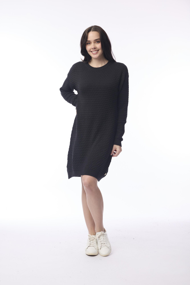 Knit Dress Waffle Black