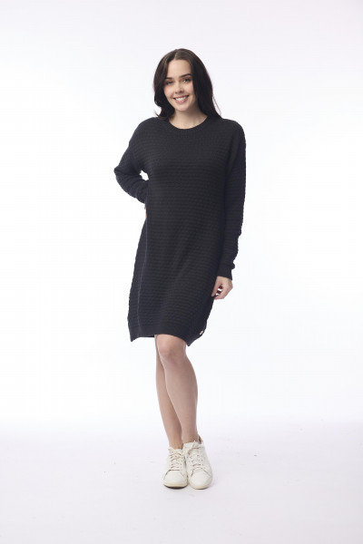 Knit Dress Waffle Black