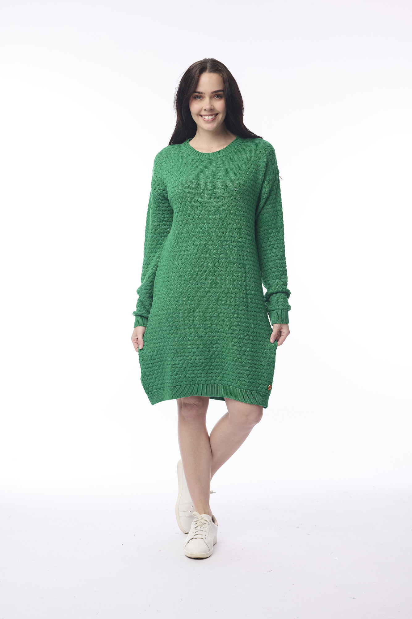 Knit Dress Waffle Green
