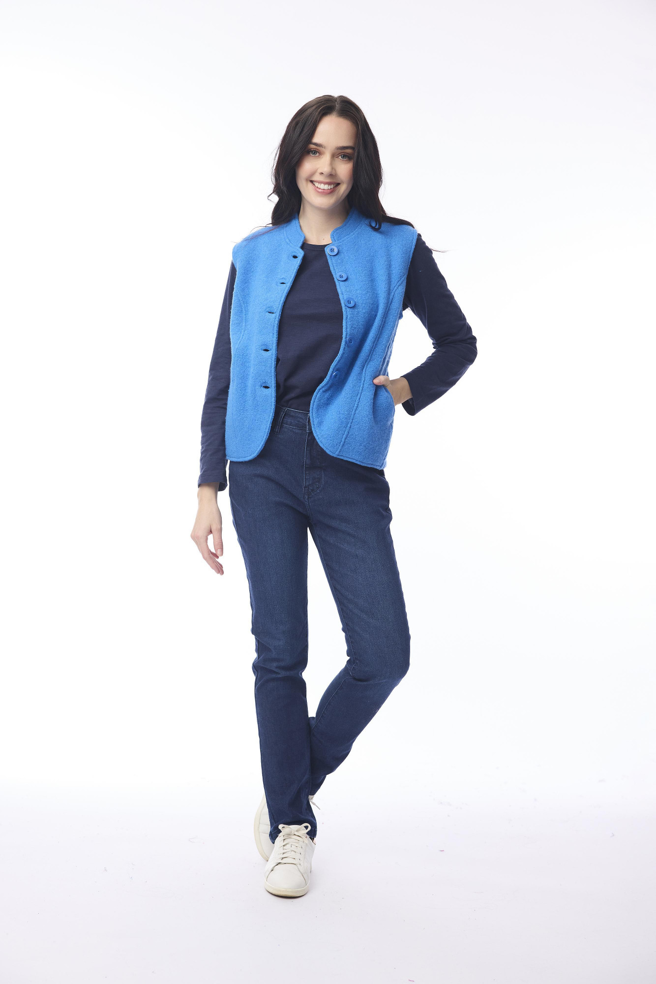 Wool Vest Cobalt