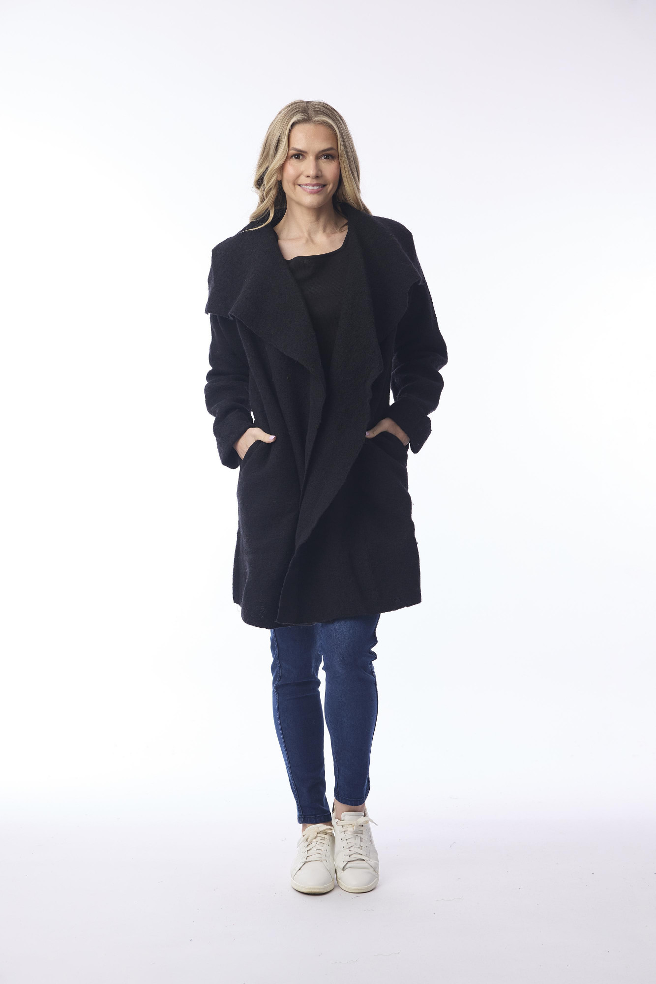 Wool Wrap Jacket Black