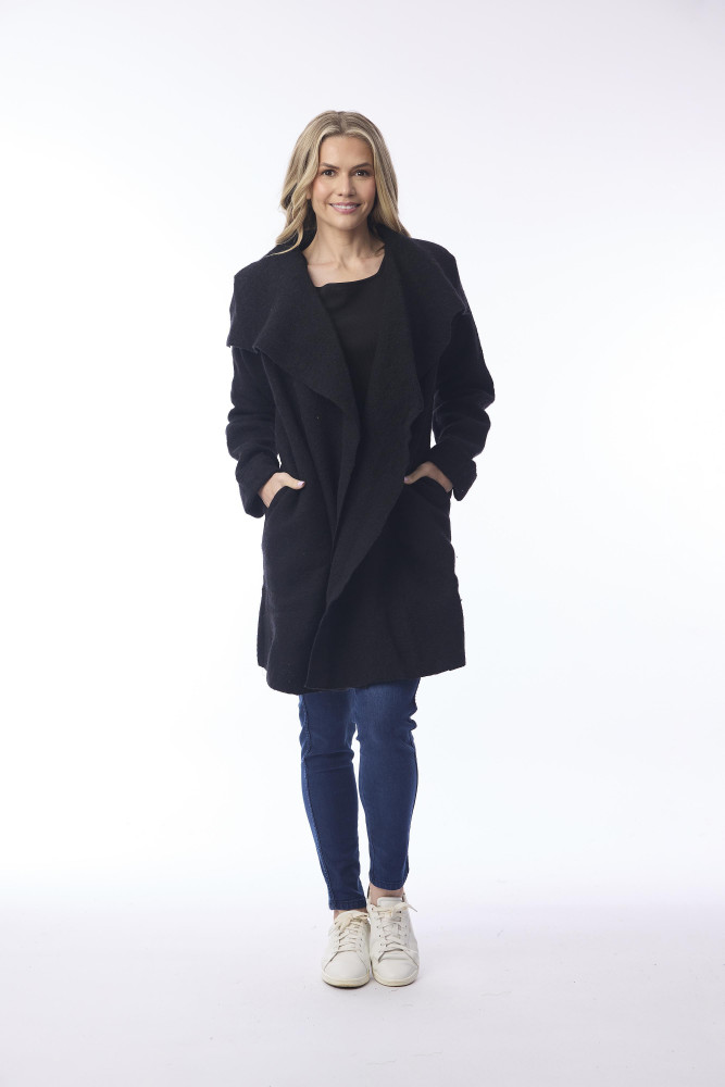 Wool Wrap Jacket Black
