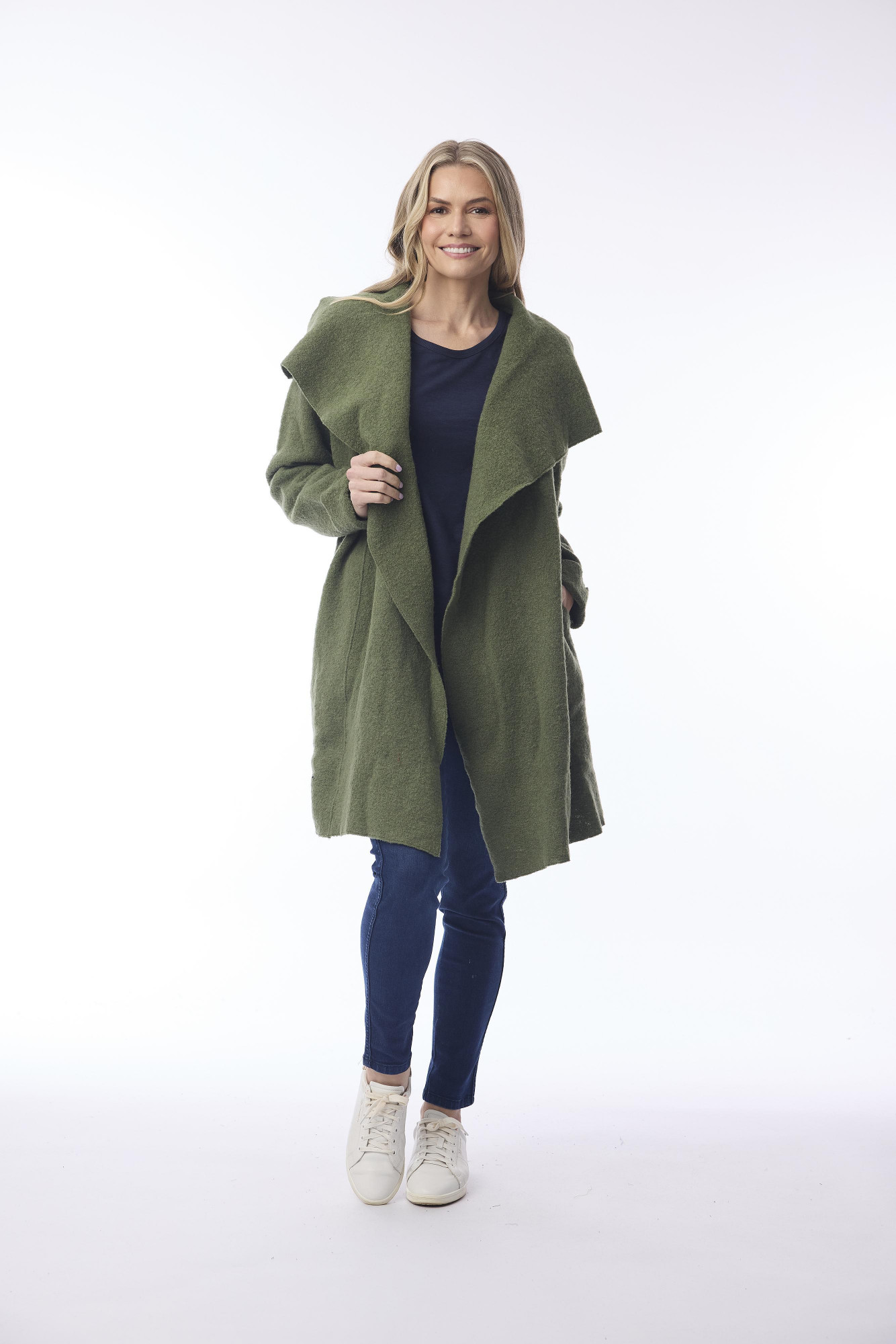 Wool Wrap Jacket Olive