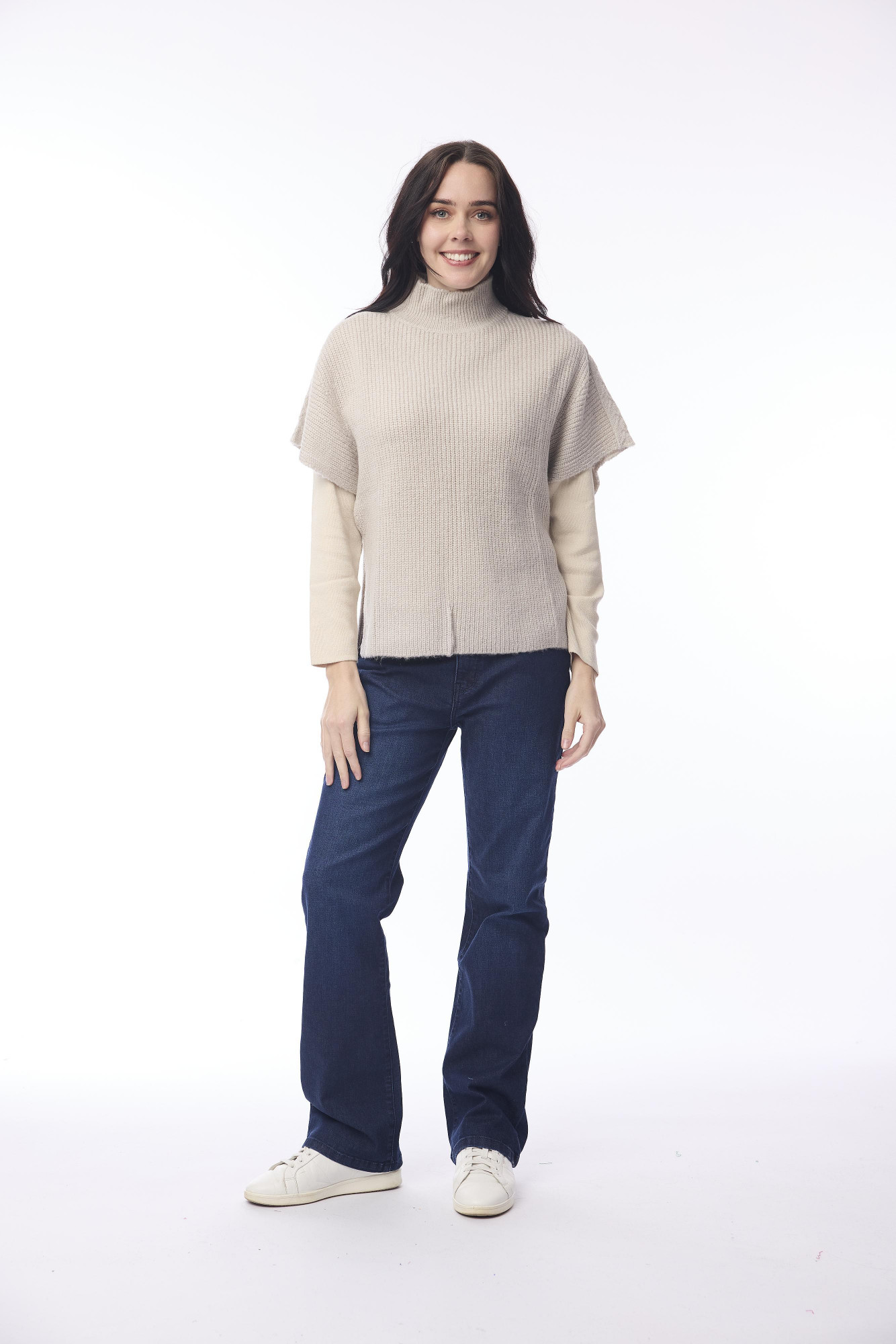 Wool Jumper Boxy Short Sleeve Chalk