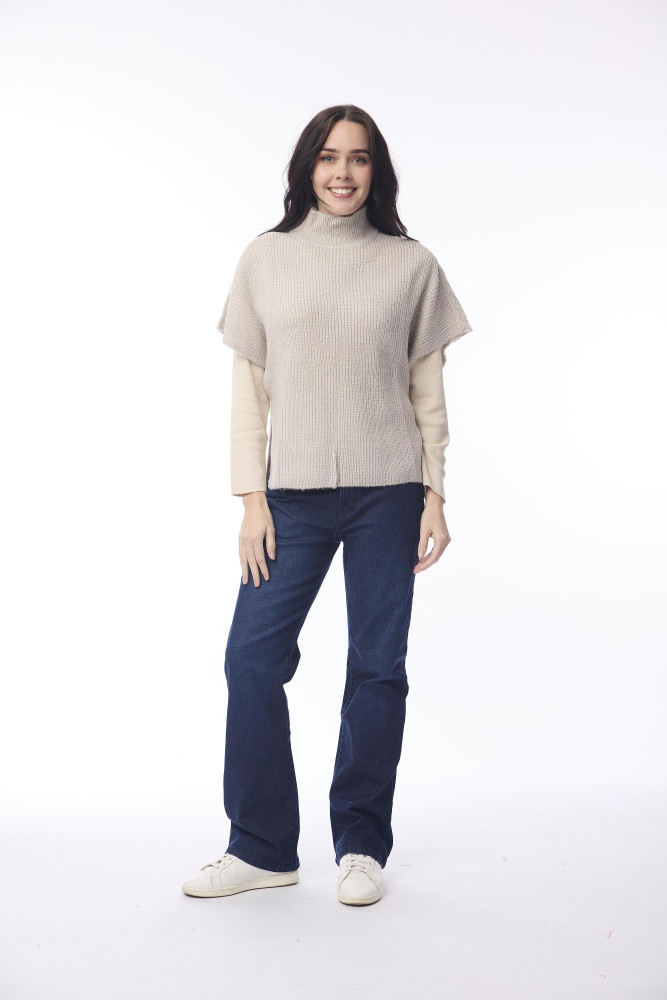Wool Jumper Boxy Short Sleeve Chalk