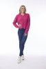Wool Jumper V Neckline Hot Pink