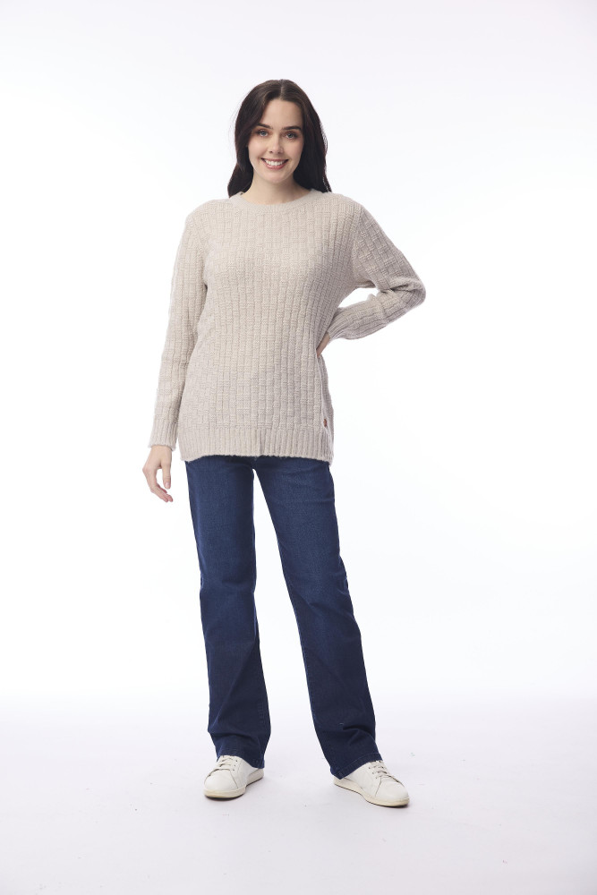 Wool Jumper Crew Neckline Chalk