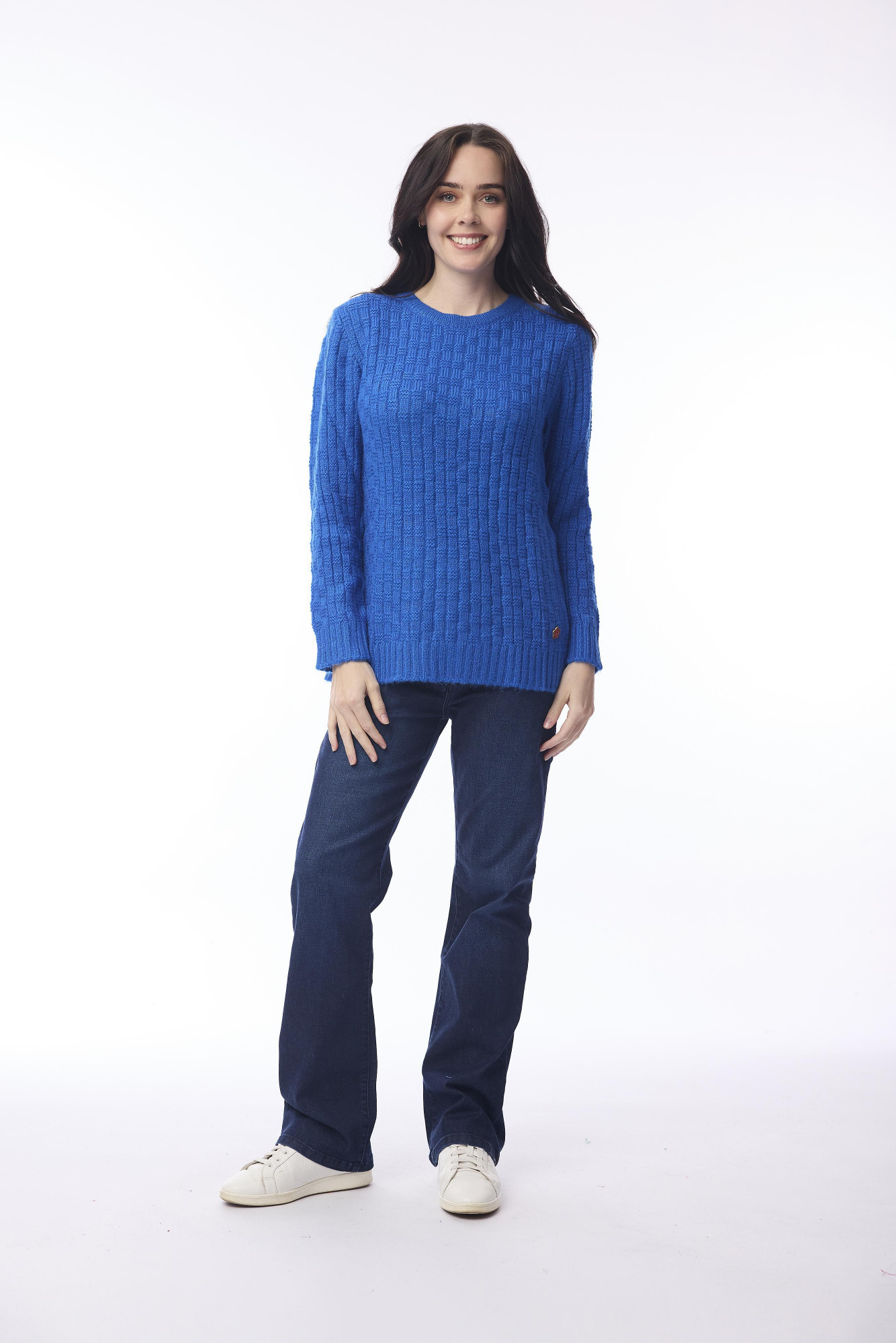 Wool Jumper Crew Neckline Cobalt