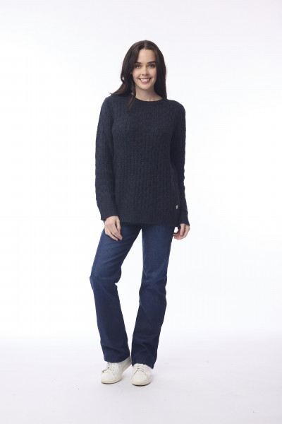 Wool Jumper Crew Neckline Navy