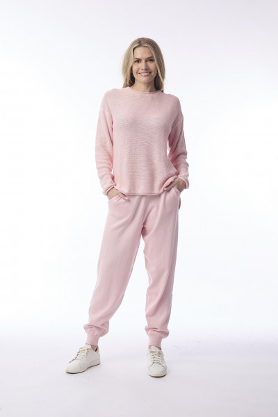 Knit Travel Pants Blush Pink