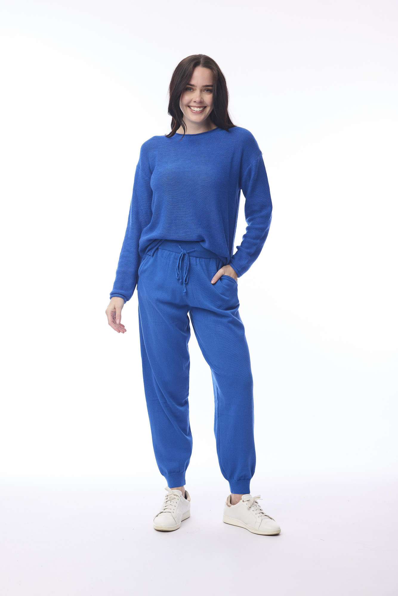 Knit Travel Pants Cobalt