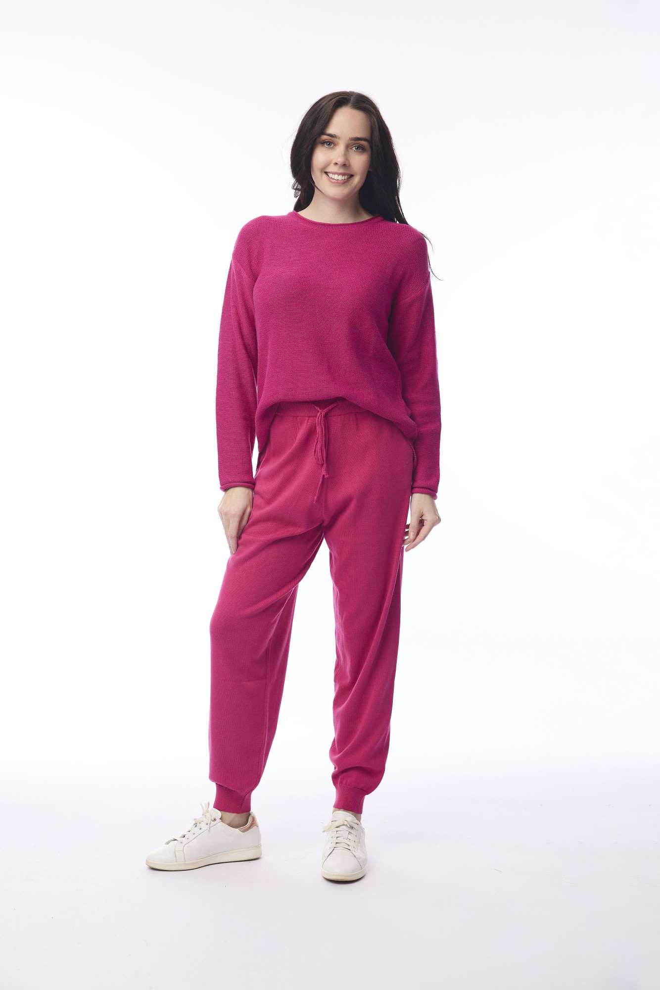 Knit Travel Pants Hot Pink