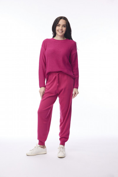 Knit Travel Pants Hot Pink