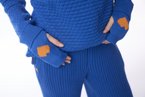 Knit Mitten Cobalt