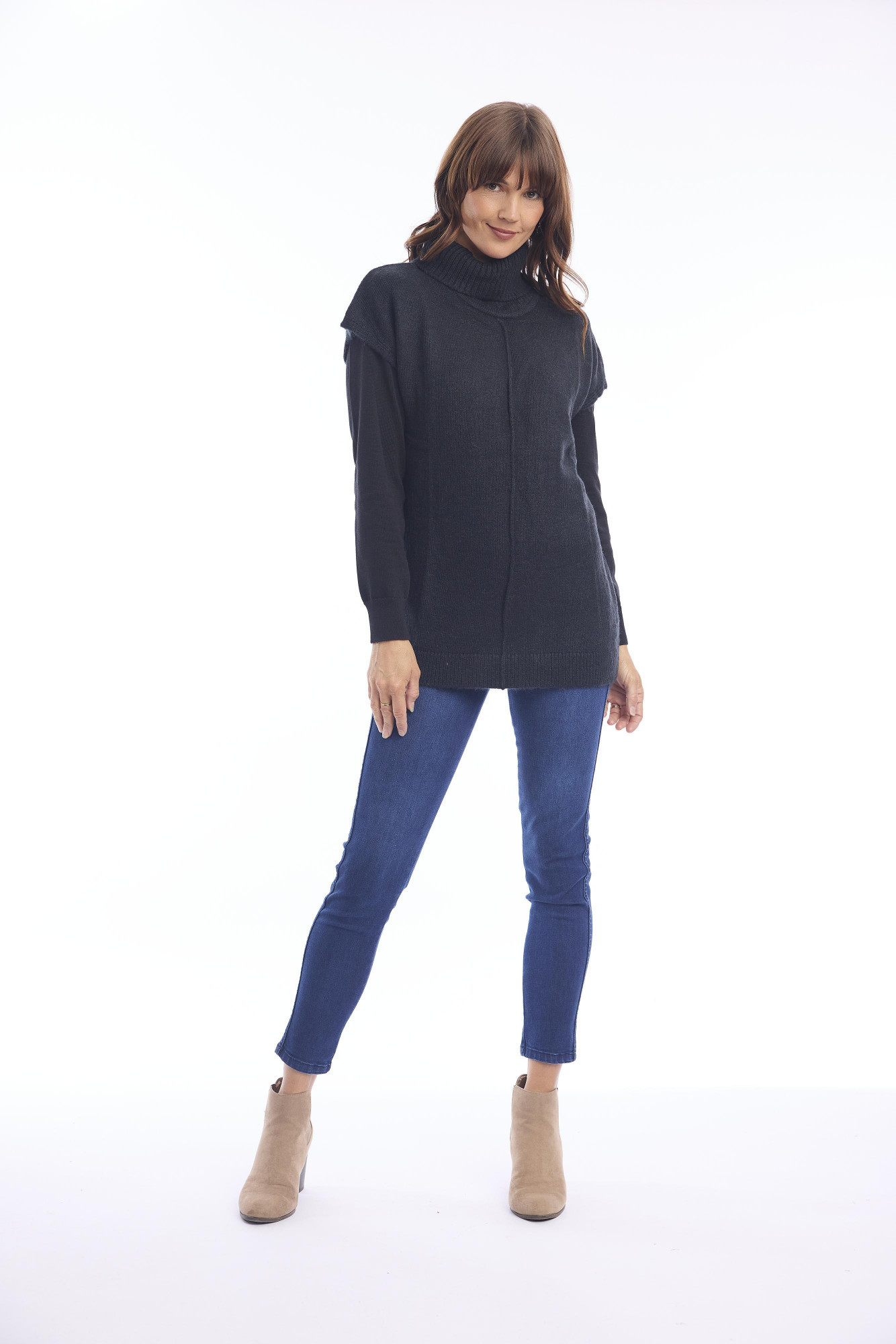 Knit Top Cap Sleeve Black