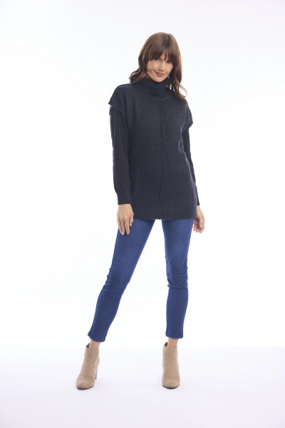 Knit Top Cap Sleeve Black