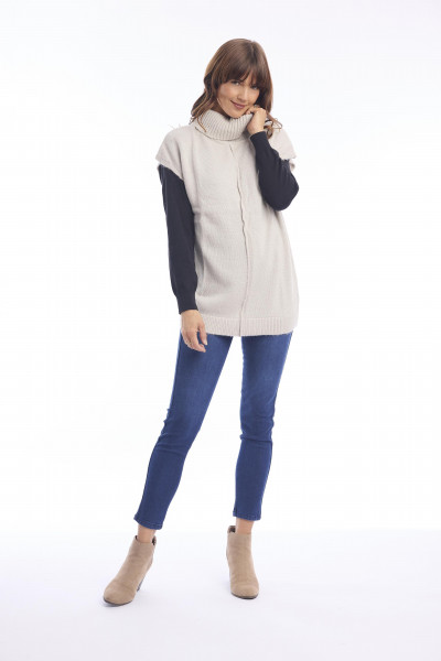 Knit Top Cap Sleeve Chalk