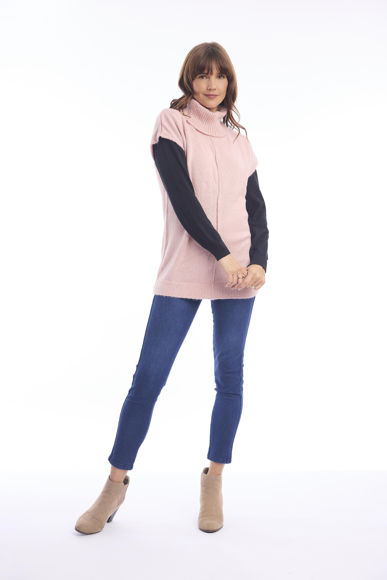 Knit Top Cap Sleeve Pink