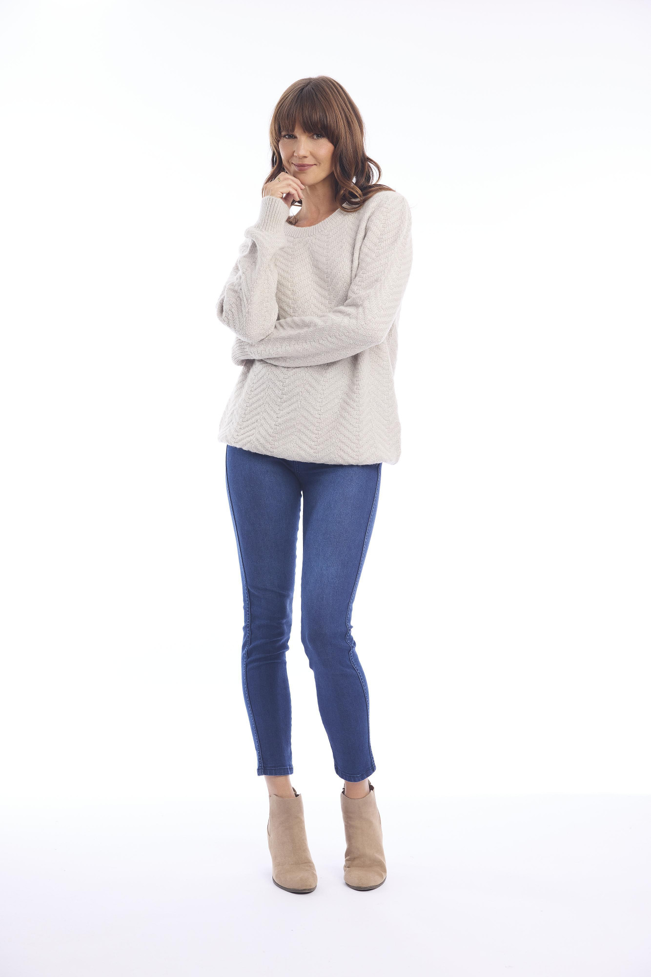 Knit Jumper Crew Chalk