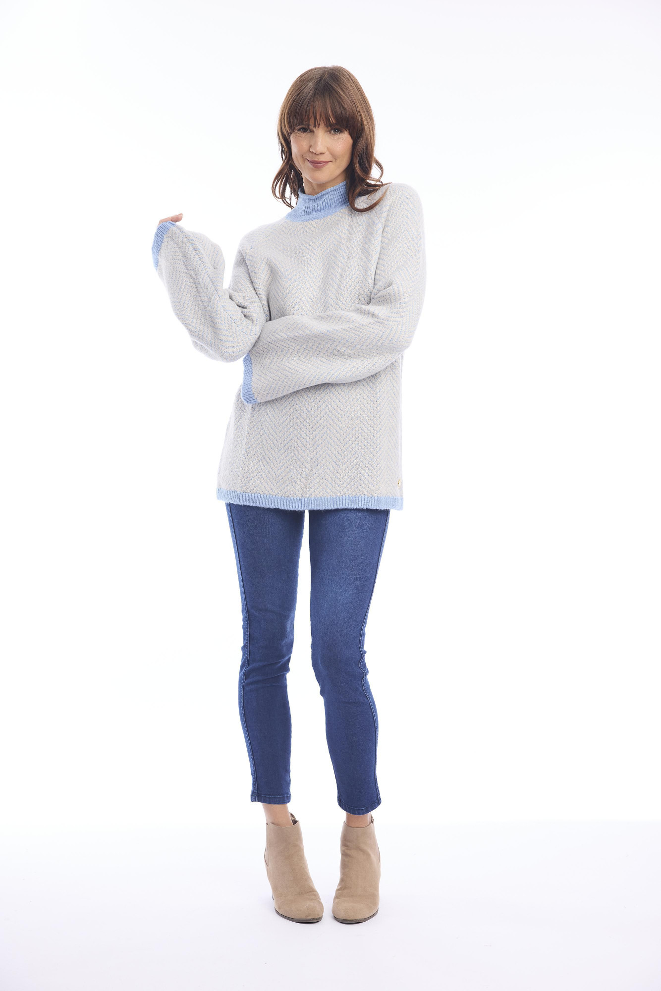 Knit Jumper High Crew Denim