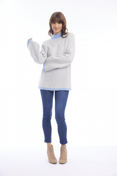 Knit Jumper High Crew Denim