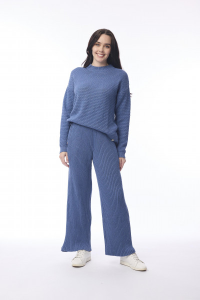Knit Pants Denim Melange