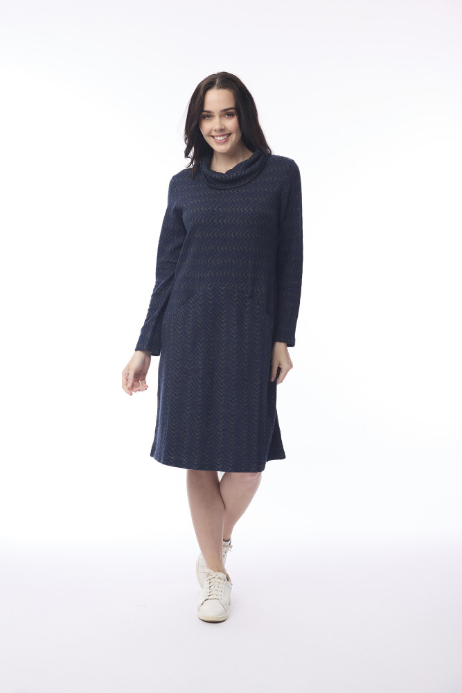 Maluku Dress Cowl Neckline Print