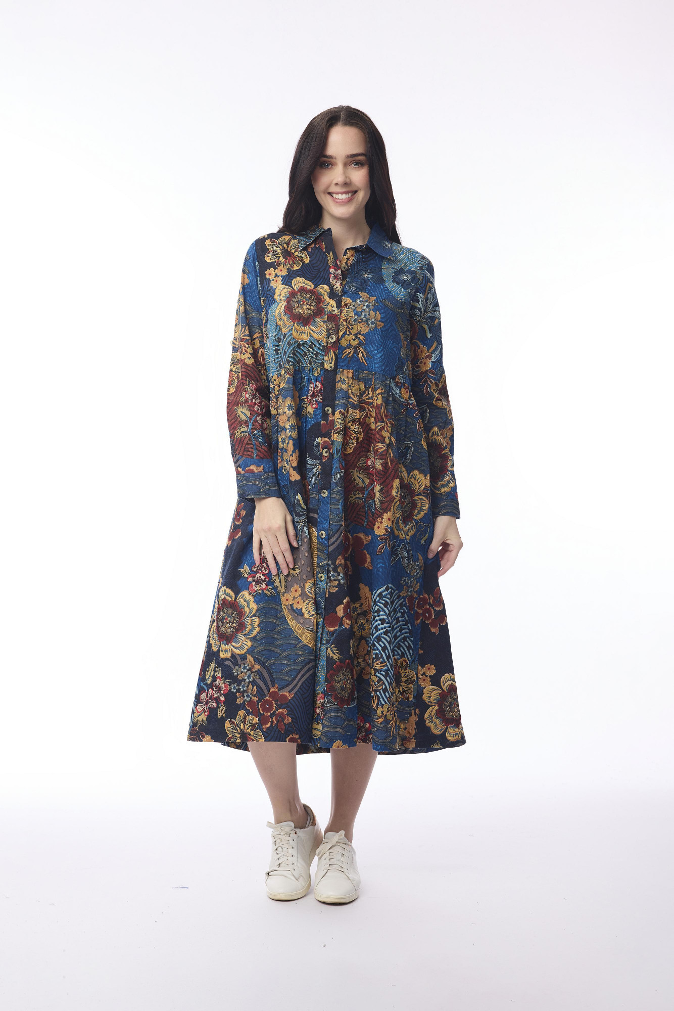 Maluku Dress Midi Collar Print
