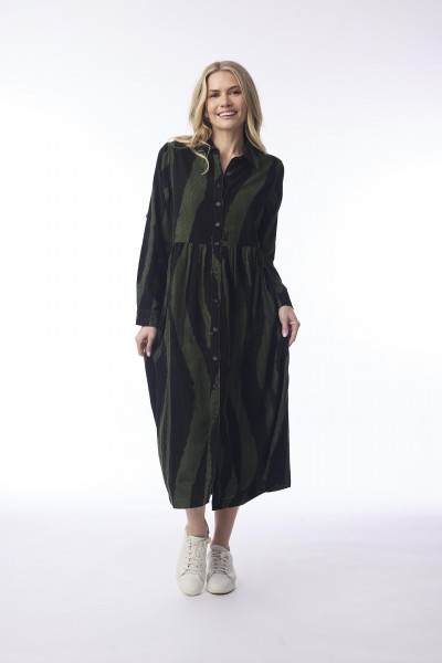 Congo Dress Midi Collar Stripe