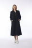 Cord Solid Dress Collar Buttons Black