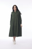 Cord Solid Dress Collar Buttons Military