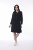 Cord Solid Dress  Waist Seam Black