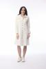 Cord Solid Dress  Waist Seam Winter White