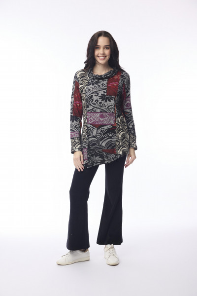 Giza Tunic Coul neck patch Print