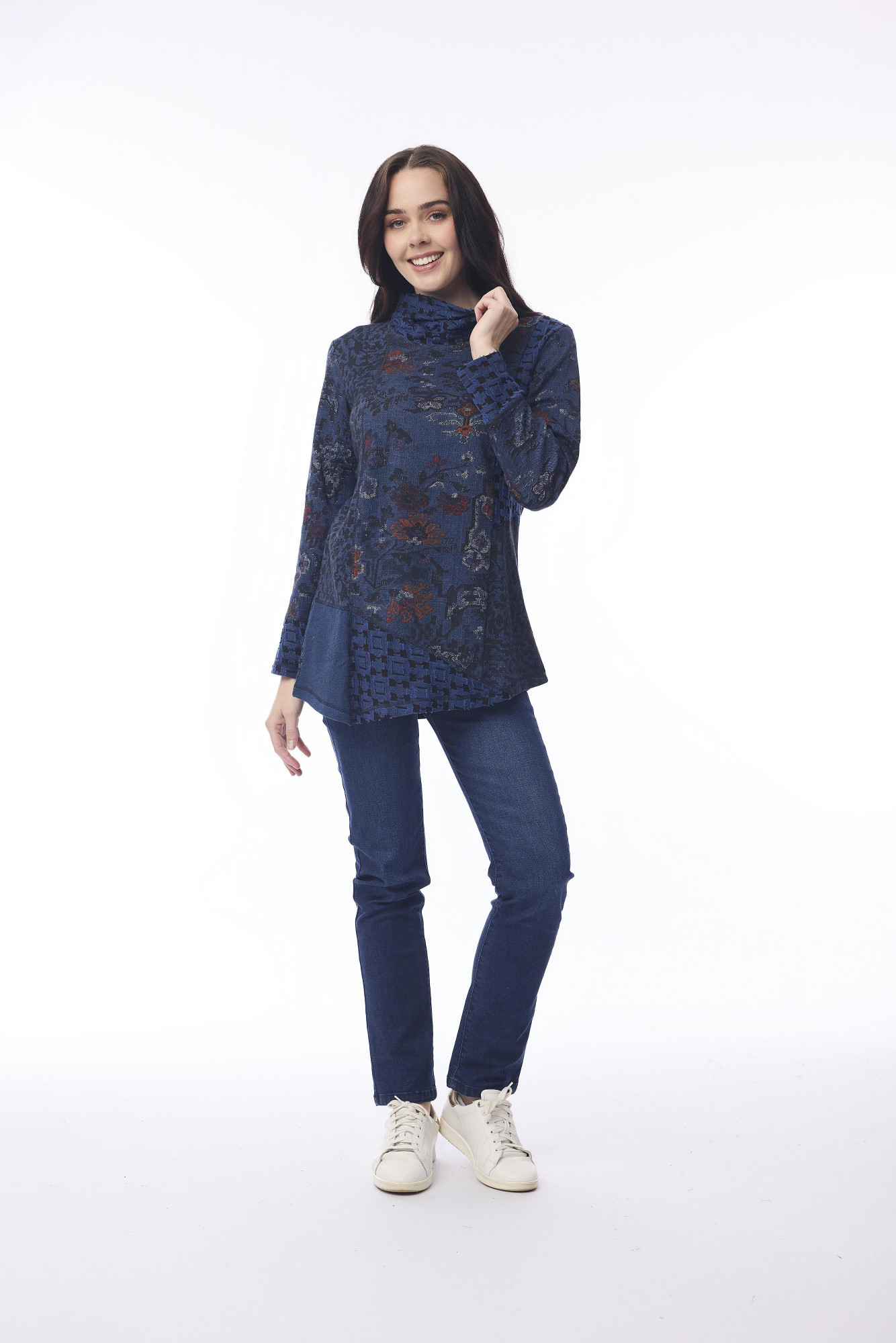 Tabriz Top Cowl Neckline Print