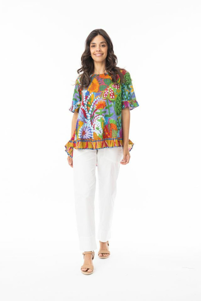 Ipanema Top Frill Print