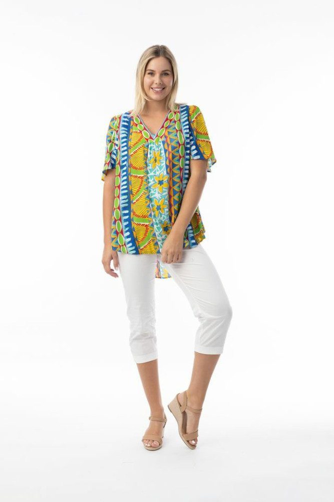 Ipanema Top V Flair Sleeve Print