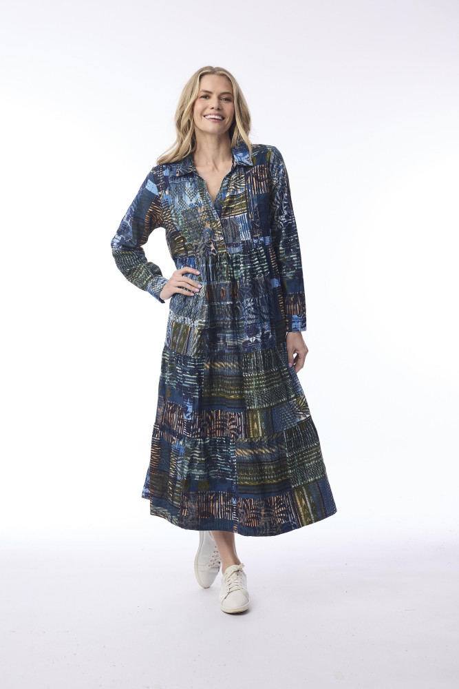 Isfahan Dress Midi Collar Print