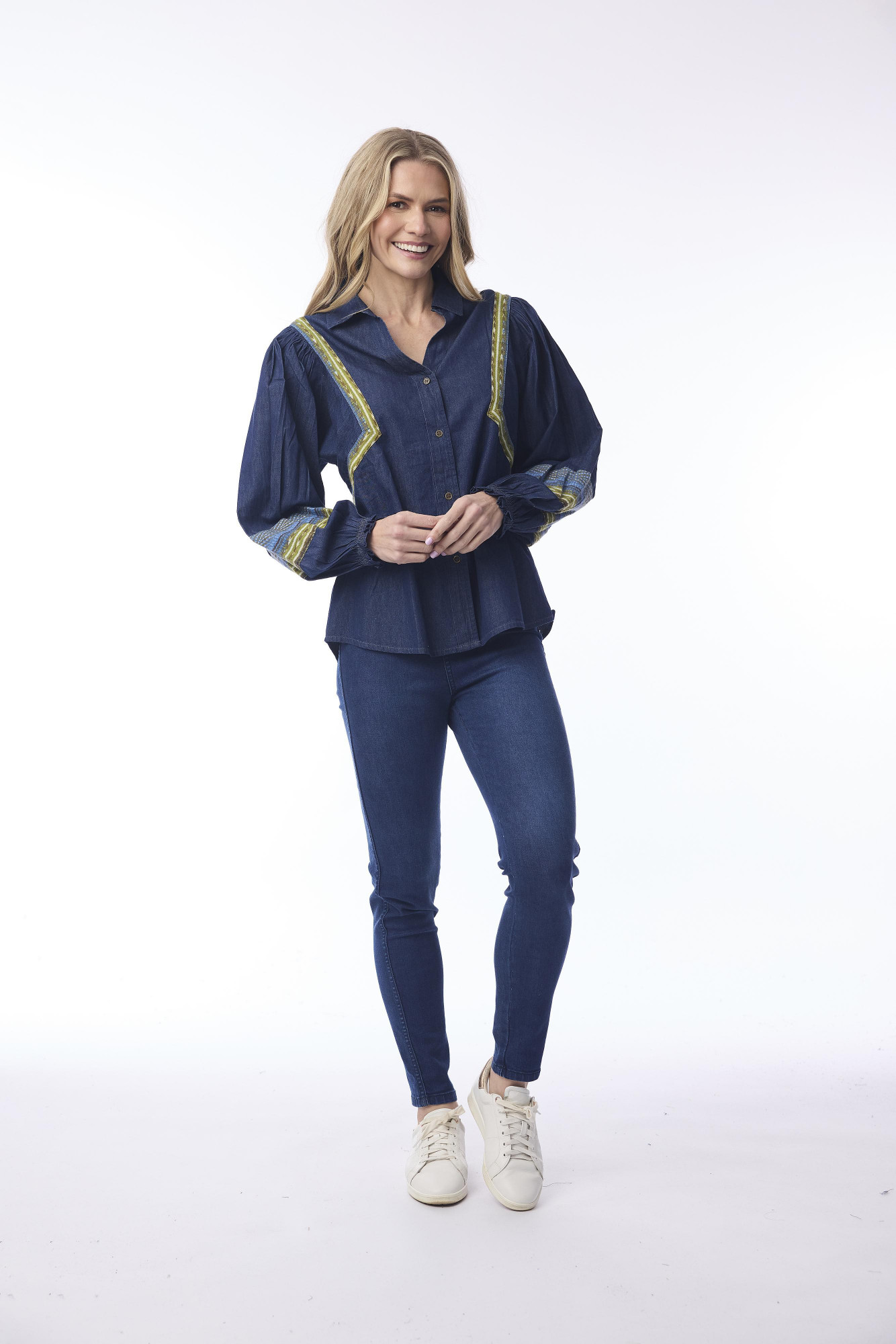 Isfahan Top Denim Print