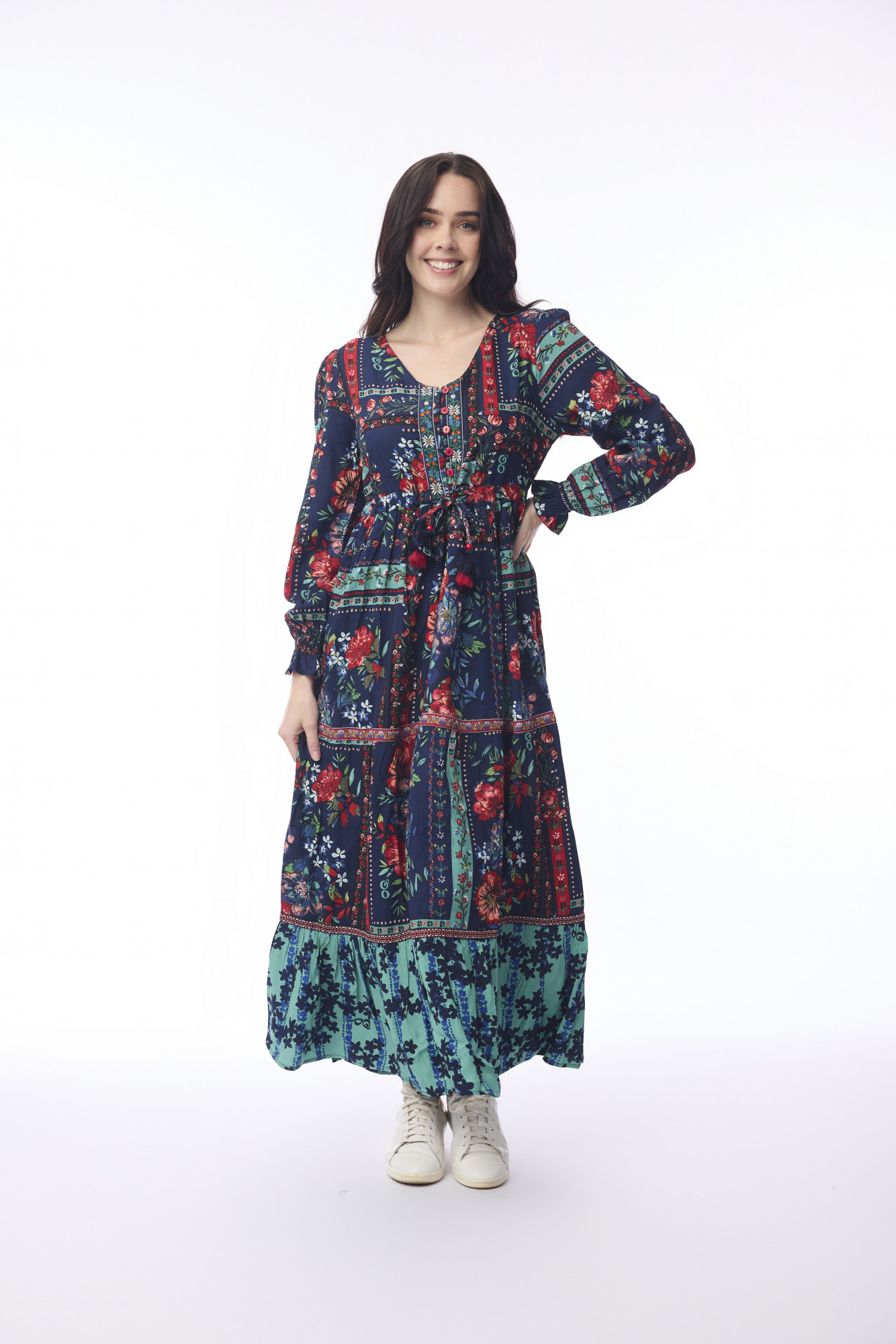 Ivanova Dress Maxi Layered Print
