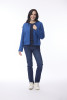 Jacket Cropped Fringed Cobalt