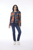 Jacket Cropped Fringed Digital Embroidery