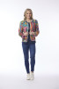 Jacket Cropped Fringed Digital Persia