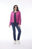 Jacket Cropped Fringed Hot Pink