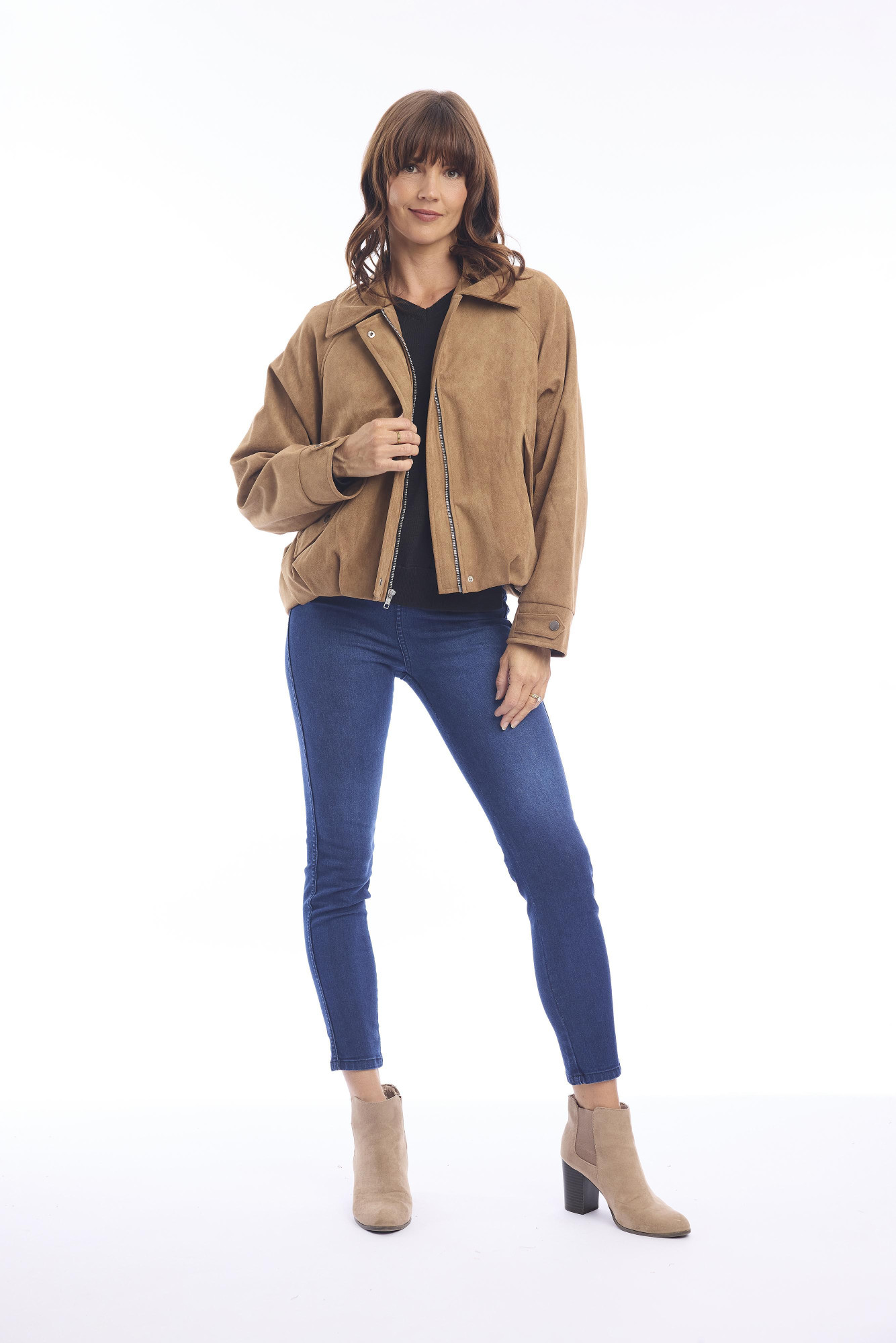 Jacket Hidden Placket Camel