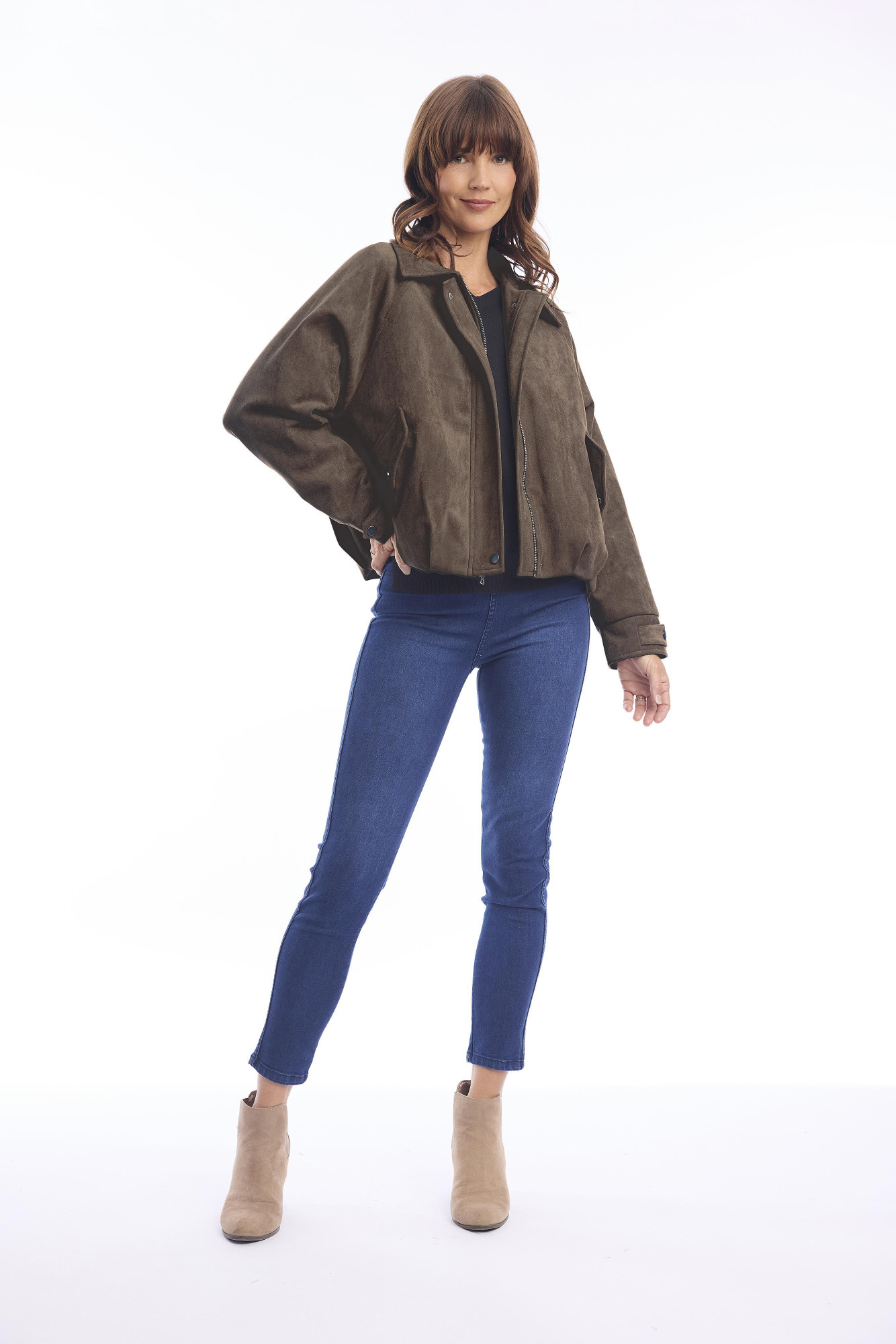Jacket Hidden Placket Olive
