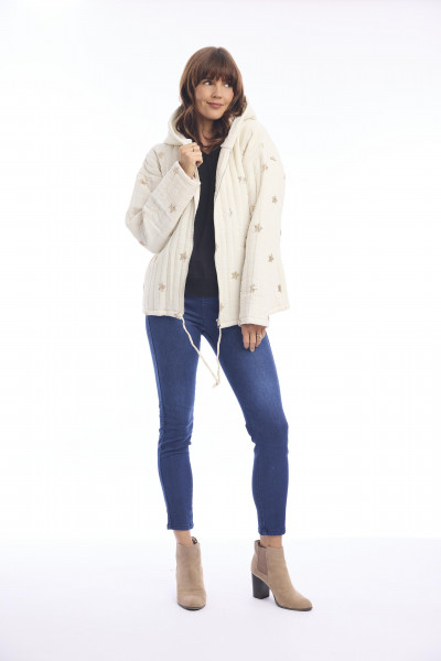 Jacket Quilted Embellished Natural