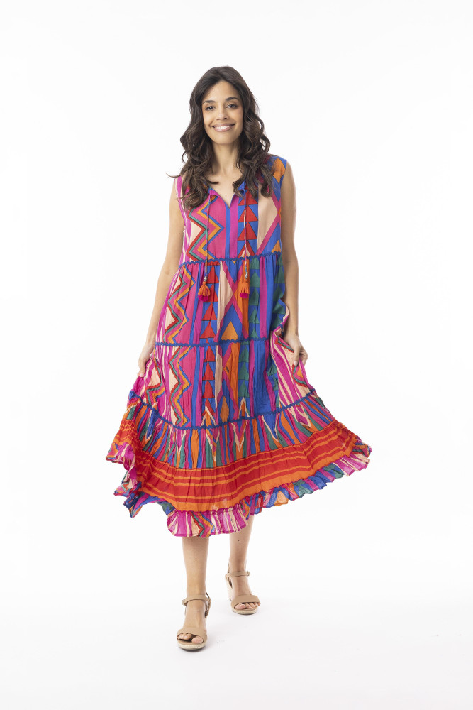 Jacuma Dress Layers Sleeveless Print