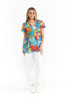 Kayla Cotton Blouse Short Sleeve Painted Palms 1