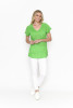 Kayla Solid Cotton Blouse Short Sleeve Parrot